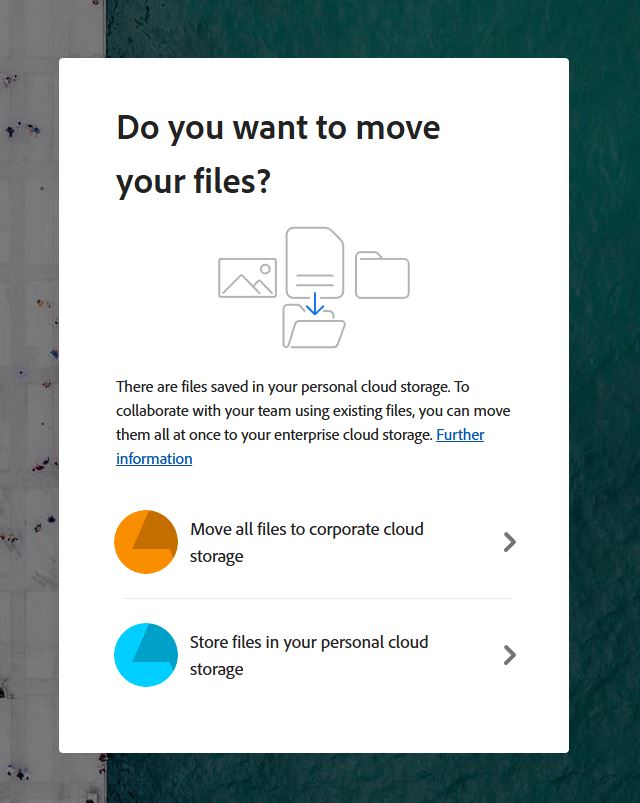 Korak 4: Izaberite "Store files in your personal cloud storage"